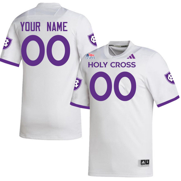 Custom Holy Cross Crusaders Name And Number Football Jerseys-White